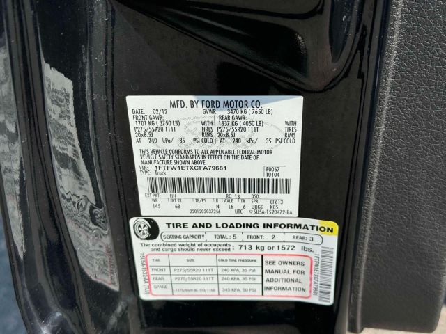 2012 Ford F-150 4WD SuperCrew 145 XL