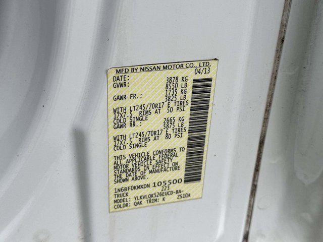 2013 Nissan NV Standard Roof 1500 V6 S 2013 Nissan NV Standard Roof 1500 V6 S