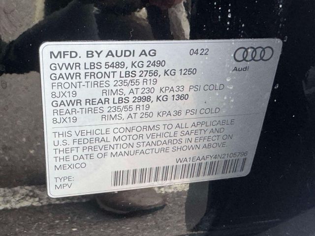 2022 Audi Q5 S line Premium Plus 45 TFSI quattro 2022 Audi Q5 S line Premium Plus 45 TFSI quattro