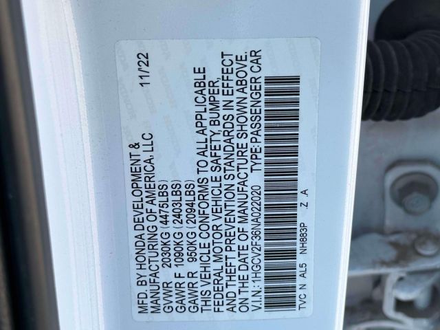 2022 Honda Accord Sedan Sport 2.0T Auto