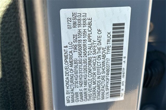 2022 Honda Ridgeline RTL-E 2022 Honda Ridgeline RTL-E