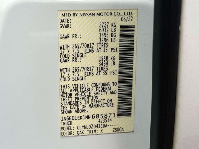 2022 Nissan Frontier Crew Cab 4x4 PRO-4X Auto 2022 Nissan Frontier Crew Cab 4x4 PRO-4X Auto