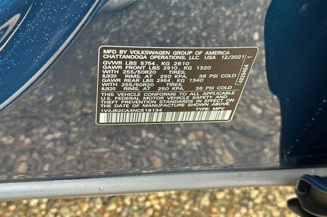 2022 Volkswagen Atlas 3.6L V6 SE w/Technology