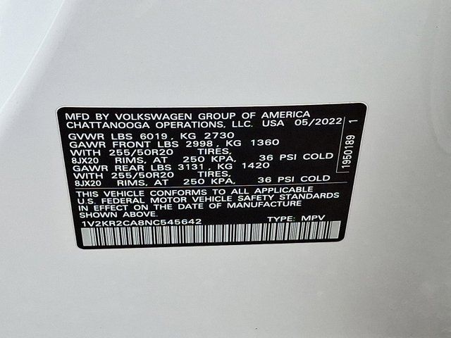 2022 Volkswagen Atlas 3.6L V6 SE w/Technology