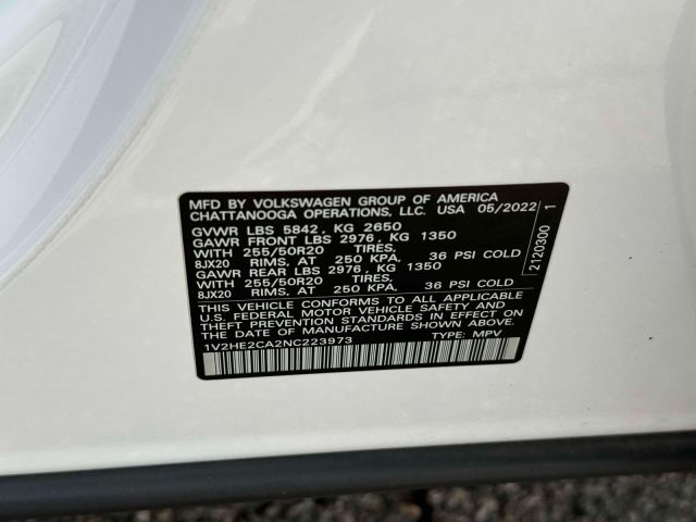 2022 Volkswagen Atlas Cross Sport 3.6L V6 SE w/Technology 4MOTION
