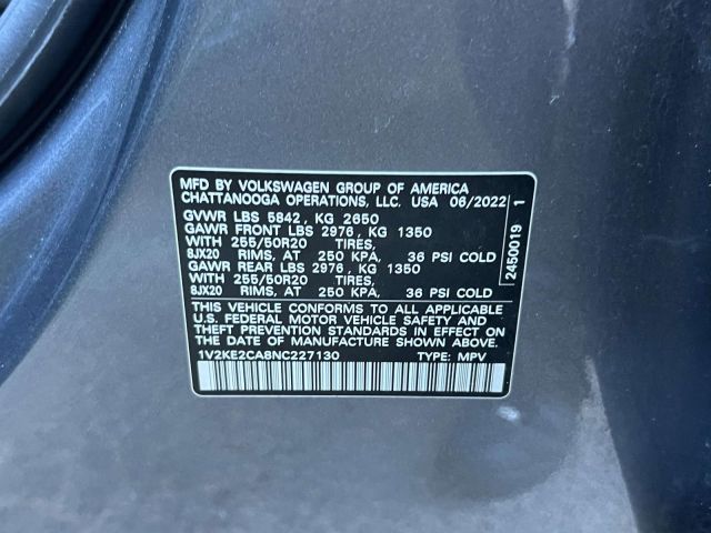 2022 Volkswagen Atlas Cross Sport 3.6L V6 SE w/Technology 4MOTION 2022 Volkswagen Atlas Cross Sport 3.6L V6 SE w/Technology 4MOTION