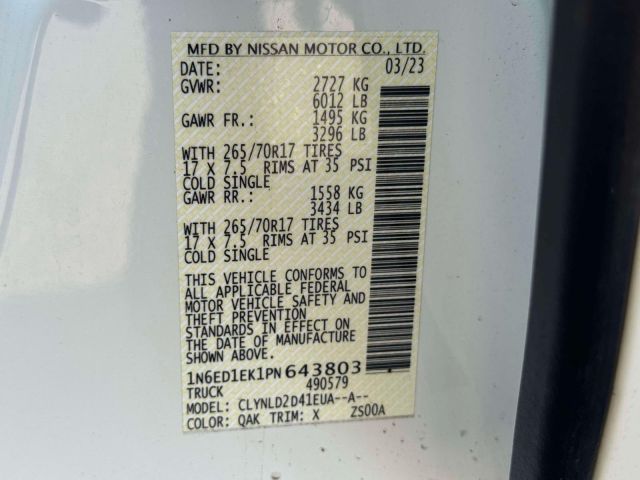 2023 Nissan Frontier Crew Cab 4x4 PRO-4X Auto 2023 Nissan Frontier Crew Cab 4x4 PRO-4X Auto