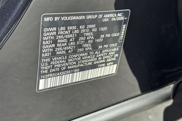 2025 Volkswagen Atlas 2.0T SEL Premium R-Line 2025 Volkswagen Atlas 2.0T SEL Premium R-Line