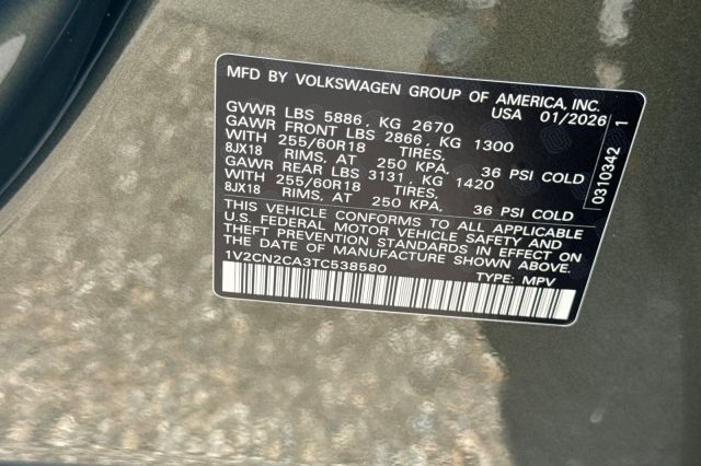 2026 Volkswagen Atlas 2.0T Peak Edition