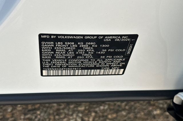 2026 Volkswagen Atlas 2.0T SE w/Technology 2026 Volkswagen Atlas 2.0T SE w/Technology