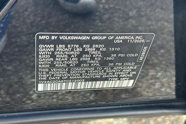 2026 Volkswagen Atlas Cross Sport 2.0T SEL R-Line Black 2026 Volkswagen Atlas Cross Sport 2.0T SEL R-Line Black