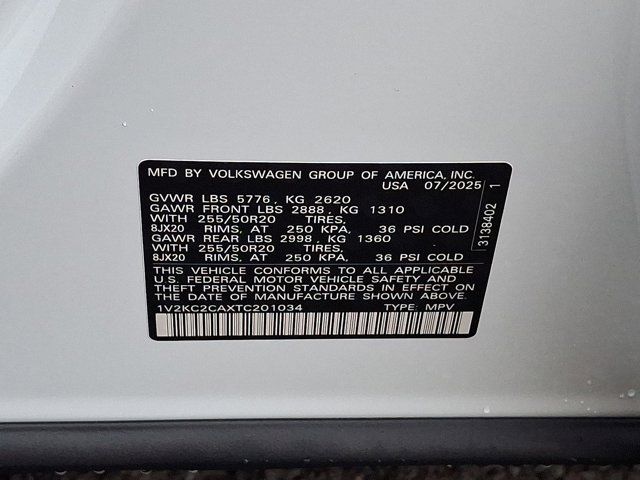 2026 Volkswagen Atlas Cross Sport 2.0T SE w/Technology